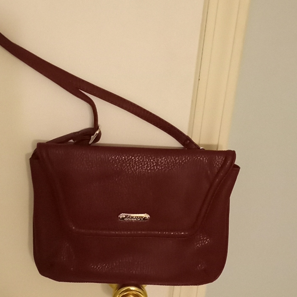Burgundy long crossbody bag in New condition